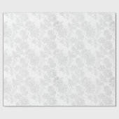 Wedding White Damask Simple Elegance Floral Cadeaupapier (Vlak)