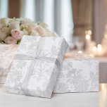 Wedding White Damask Simple Elegance Floral Cadeaupapier<br><div class="desc">Bindend witmasker Eenvoudig eleganeringspapier</div>
