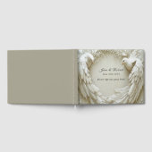 Wedding White Dove Open Wings Rozen Gastenboek (Volledig)