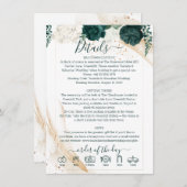 Wedding White Finer Details Emerald Green Roos Kaart (Voorkant / Achterkant)