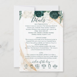 Wedding White Finer Details Emerald Green Rose Kaart