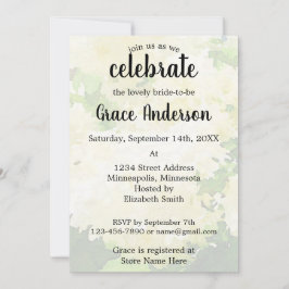 Wedding-White Hydrangeas Bridal Shower Feestdagenkaart