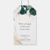 Wedding White Lavender Touch Emerald Green Cadeaulabel (Achterkant)