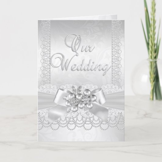 Wedding White Pearl Lace Damask Diamond (Voorkant)
