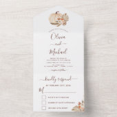 Wedding White Pumpkins Boho Terracotta RSVP All In One Uitnodiging (Binnen)