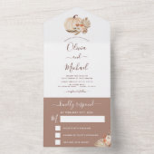 Wedding White Pumpkins Boho Terracotta RSVP All In One Uitnodiging (Binnen)