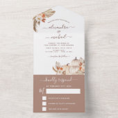 Wedding White Pumpkins Boho Terracotta RSVP All In One Uitnodiging (Binnen)