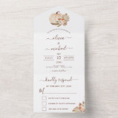 Wedding White Pumpkins Boho Terracotta RSVP All In One Uitnodiging (Binnen)