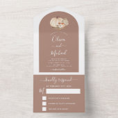 Wedding White Pumpkins Boho Terracotta RSVP All In One Uitnodiging (Binnen)