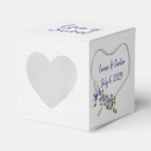 Wedding White Ribbon Heart Bedankdoosjes (Voorkant Zijde)