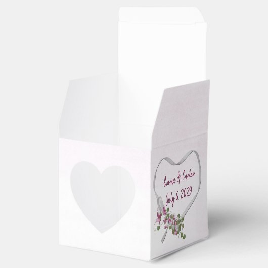 Wedding White Ribbon Heart Bedankdoosjes (Geopend)