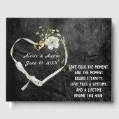 Wedding White Rose and Heart with Flowers Gastenboek (Voorkant)