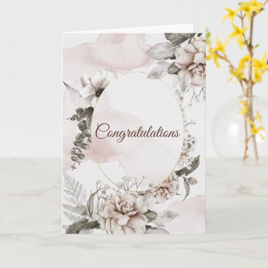 Wedding White Roses  gefeliciteerd Kaart (Gele Bloem)