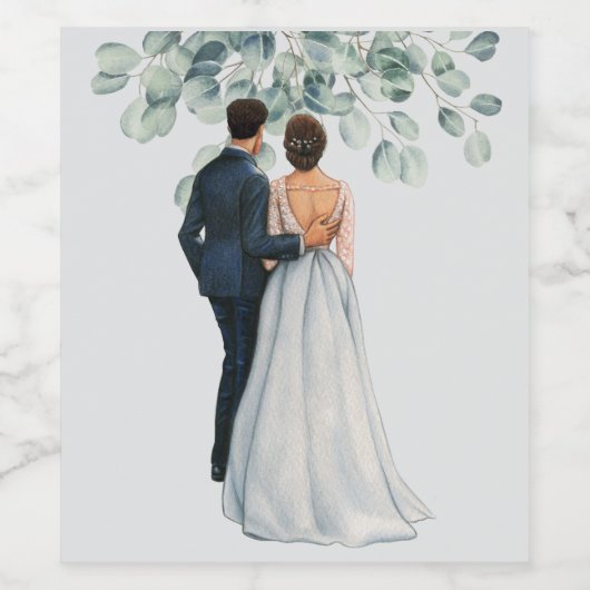 Wedding Wijn Etiket (Enkel label)