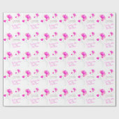 Wedding wildflower roze grijze kunst wrap cadeaupapier (Vlak)