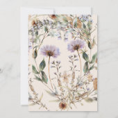 Wedding Wildflowers Cream Elegant Modern Kaart (Achterkant)