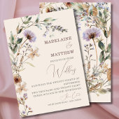 Wedding Wildflowers Cream Elegant Modern Kaart
