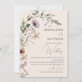 Wedding Wildflowers Cream Elegant Modern Kaart (Voorkant)