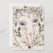 Wedding Wildflowers Cream Elegant Modern Kaart (Achterkant)