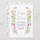 Wedding Wildflowers Floral Ditsy Print Kaart (Voorkant / Achterkant)
