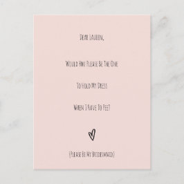 Wedding Will You Be My Bridesmaid Invitation Card Briefkaart