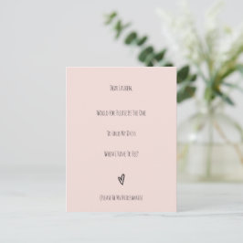 Wedding Will You Be My Bridesmaid Invitation Card Briefkaart