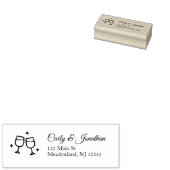 Wedding Wine Glasses Retour Adres Label Stamp Rubberstempel (Gestempeld)