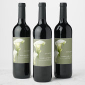 Wedding  Wine Label "Delicate Calla Lilies" Wijn Etiket (Flessen)