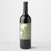 Wedding  Wine Label "Delicate Calla Lilies" Wijn Etiket (Voorkant)