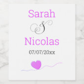 Wedding wine label personalized minimalist  wijn etiket (Enkel label)