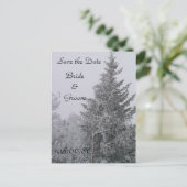 Wedding Winter Pine Tree Briefkaart (Staand voorkant)