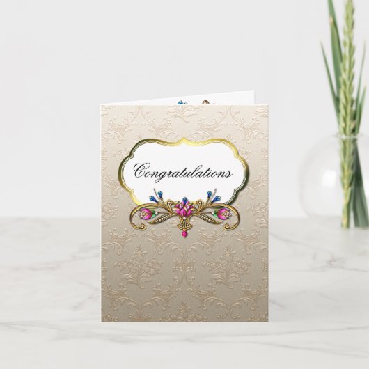Wedding Wishes Wenskaart Kaart (Voorkant)