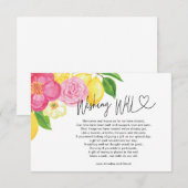 Wedding Wishing Well Gift Request Floral Informatiekaartje (Voorkant / Achterkant)