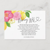 Wedding Wishing Well Gift Request Floral Informatiekaartje (Voorkant)