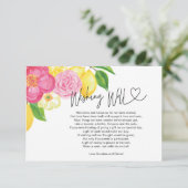 Wedding Wishing Well Gift Request Floral Informatiekaartje (Staand voorkant)