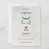 Wedding Wolf Groomsman Grey Shades Gold Bow Tie (Voorkant)