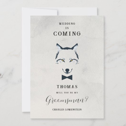 Wedding Wolf Groomsman Grey Shades Proposal (Voorkant)
