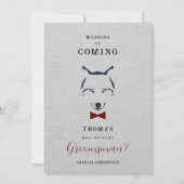 Wedding Wolf Groomsman Grey Shades Red Bow Tie  (Voorkant)