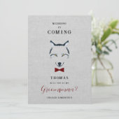 Wedding Wolf Groomsman Grey Shades Red Bow Tie  (Staand voorkant)