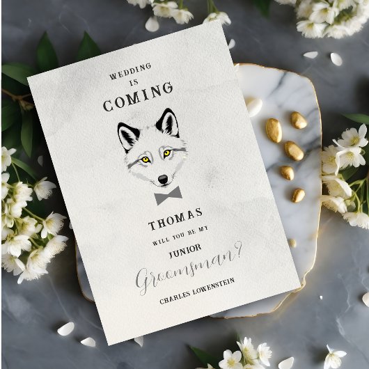 Wedding Wolf JR Groomsman Grey Shades Grey Bow Tie