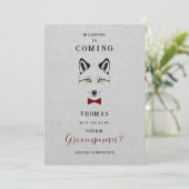 Wedding Wolf Jr Groomsman Grey Shades Red Bow Tie (Staand voorkant)
