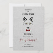 Wedding Wolf Ring Bearer Grey Shades Red Bow Tie (Voorkant)