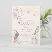 Wedding Wonderland  Alice in Wonderland Kaart (Staand voorkant)