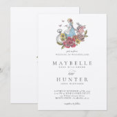 Wedding Wonderland  Alice in Wonderland Kaart (Voorkant / Achterkant)