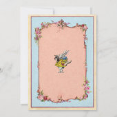 Wedding Wonderland Konijn Vintage Floral invite Kaart (Achterkant)