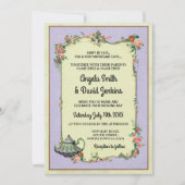 Wedding Wonderland Nodig Afternoon Tea Theepot uit Kaart (Voorkant)