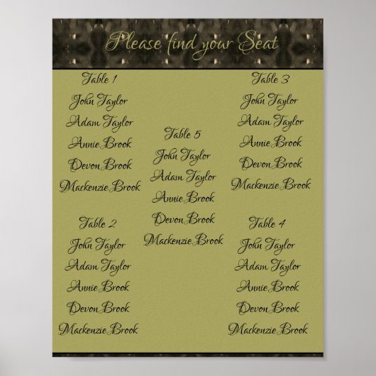 Wedding Wonderland Table Plan Poster (Voorkant)