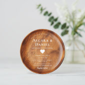 Wedding Wood Cut Unique Custom Invitation Kaart (Staand voorkant)