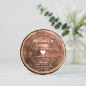 Wedding Wood Cut Unique Custom Invitation Kaart (Staand voorkant)