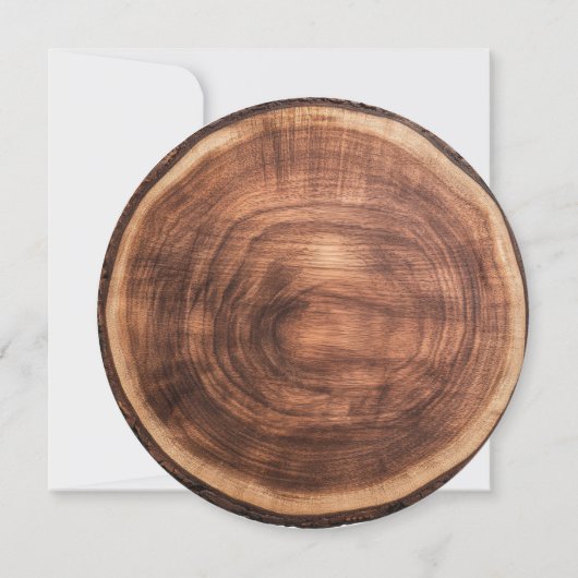 Wedding Wood Cut Unique Custom Invitation Kaart (Achterkant)